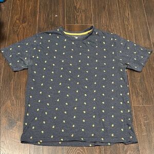 Denim & Flower Navy Tee with Yellow Pineapple Print